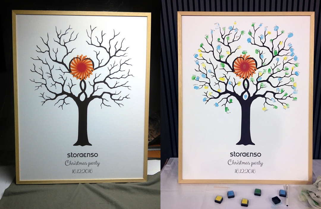 obraz "svatebního stromu" pro vánoční večírek firmy