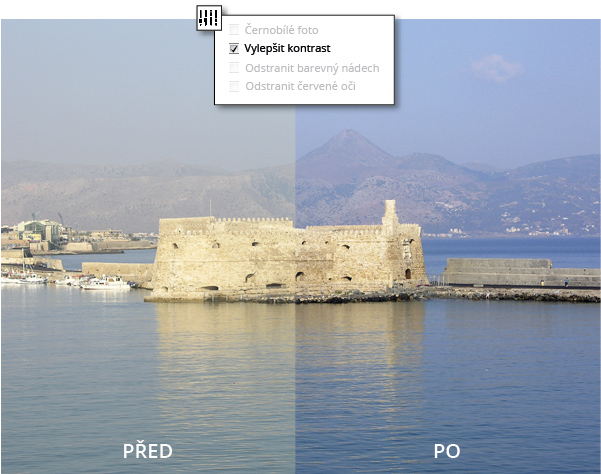 vylepšený kontrast fotografie