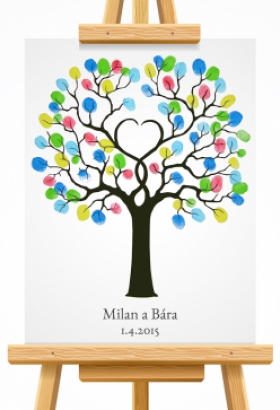 svatební strom 4 hnědý bez ptáčků